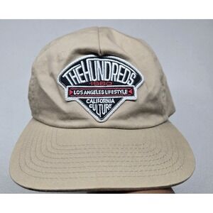 The Hundreds Unisex Baseball Cap ONE‎ SIZE Khaki Tan Green Brim Red Button